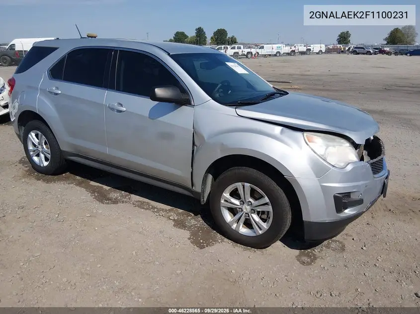 CHEVROLET EQUINOX 2015, VIN 2GNALAEK2F1100231