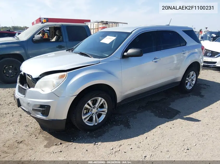 2015 CHEVROLET EQUINOX VIN 2GNALAEK2F1100231 — фото 2
