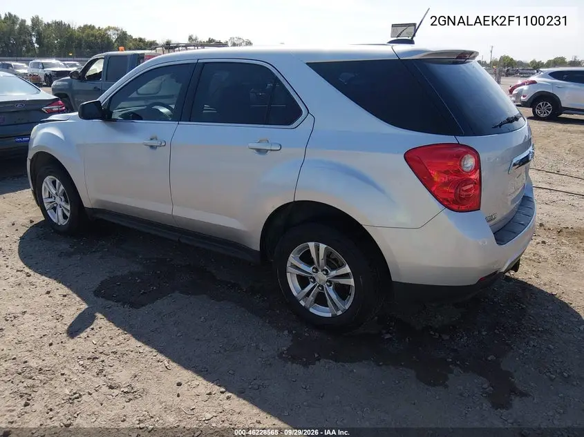 2015 CHEVROLET EQUINOX VIN 2GNALAEK2F1100231 — фото 3