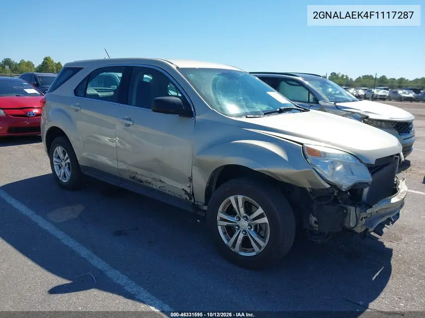 CHEVROLET EQUINOX 2015, VIN 2GNALAEK4F1117287