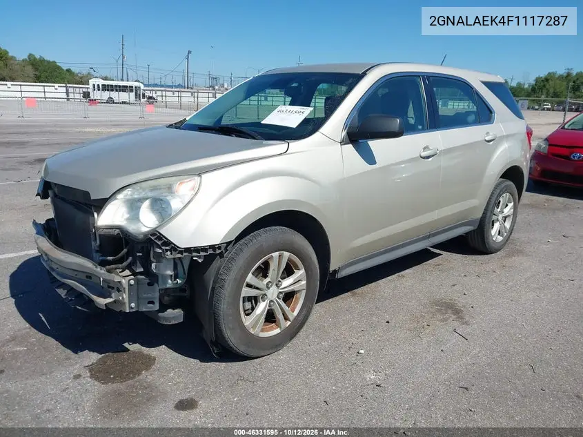 2015 CHEVROLET EQUINOX VIN 2GNALAEK4F1117287 — фото 2