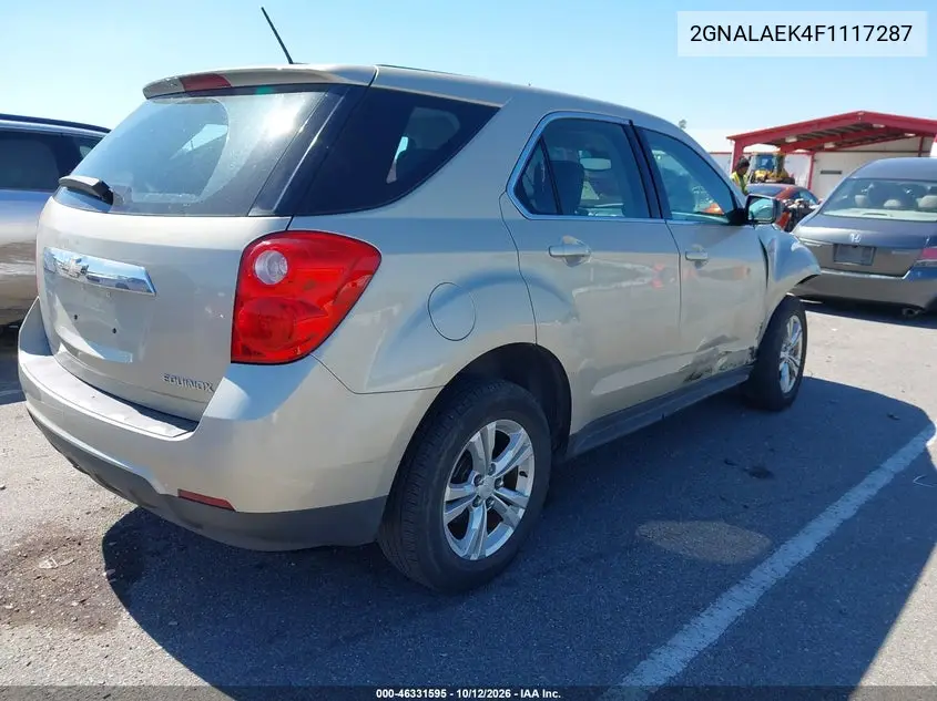 2015 CHEVROLET EQUINOX VIN 2GNALAEK4F1117287 — фото 4