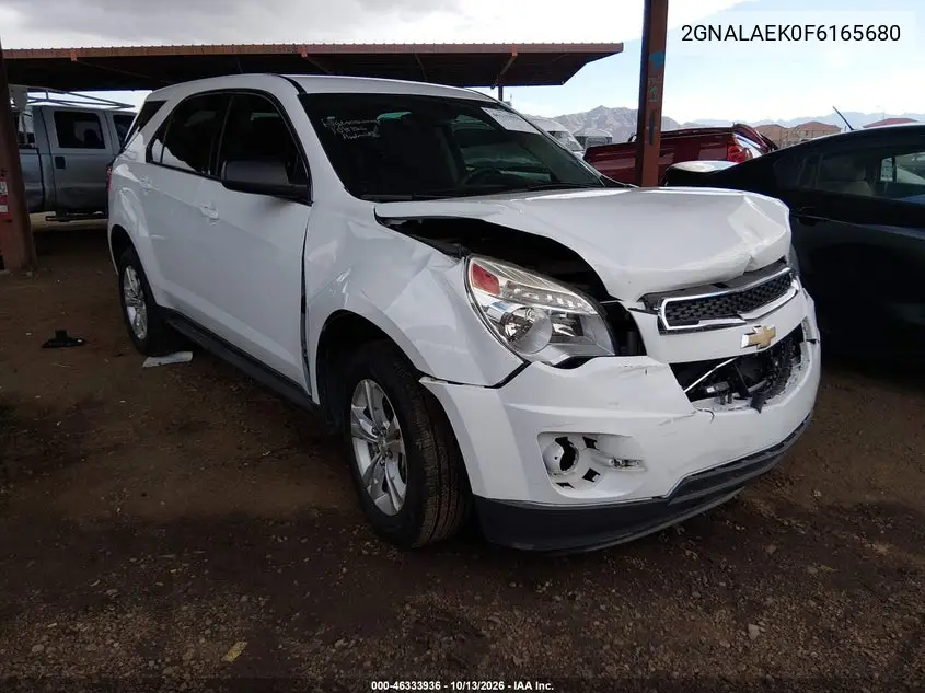 CHEVROLET EQUINOX 2015, VIN 2GNALAEK0F6165680
