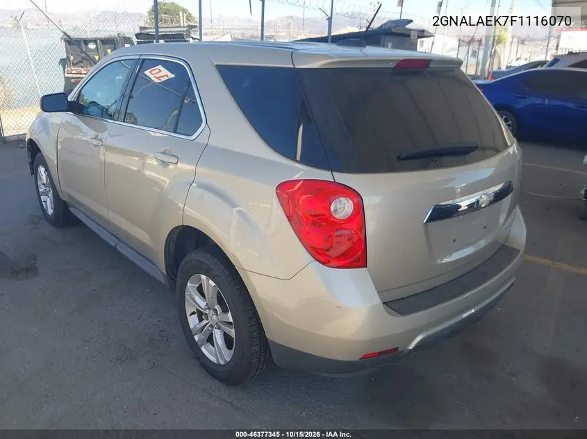 2015 CHEVROLET EQUINOX VIN 2GNALAEK7F1116070 — фото 3