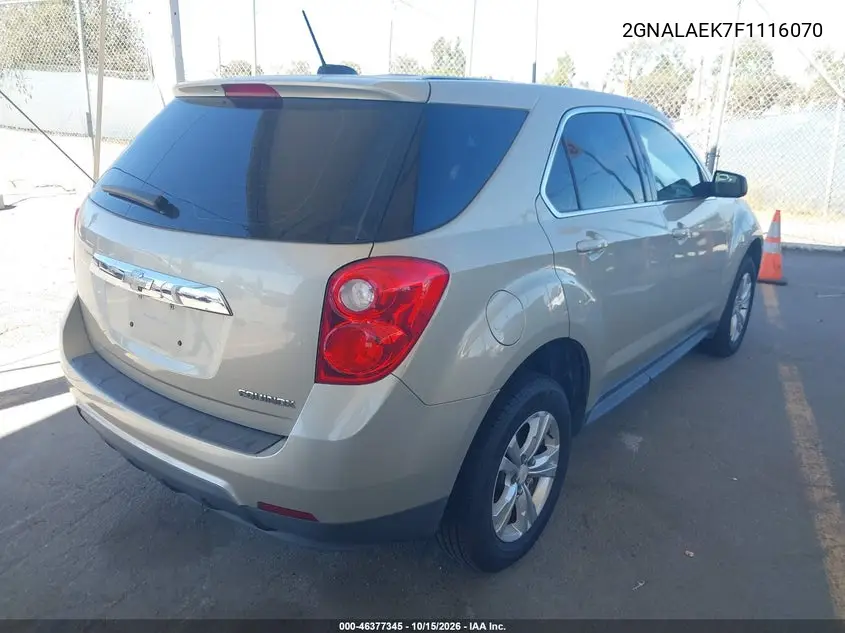2015 CHEVROLET EQUINOX VIN 2GNALAEK7F1116070 — фото 4