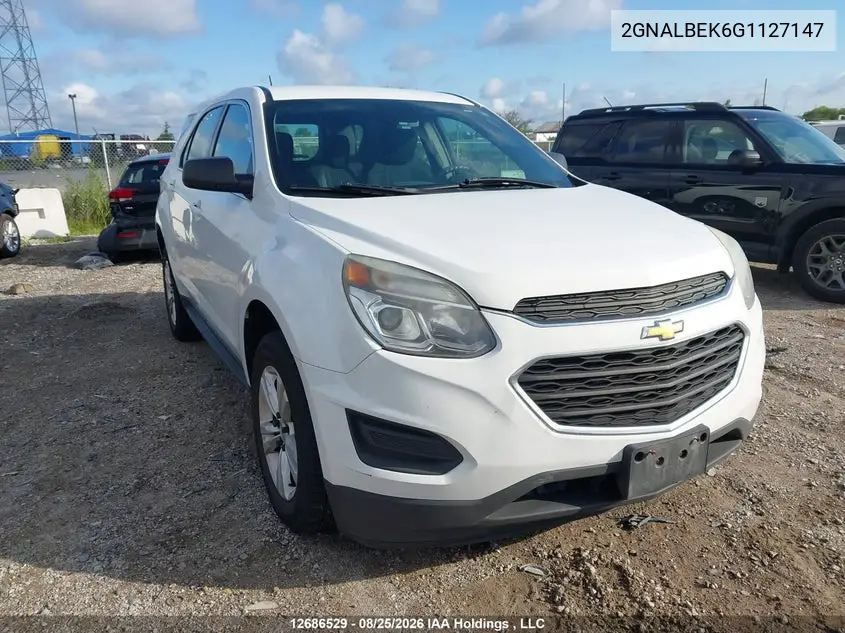 CHEVROLET EQUINOX 2016, VIN 2GNALBEK6G1127147