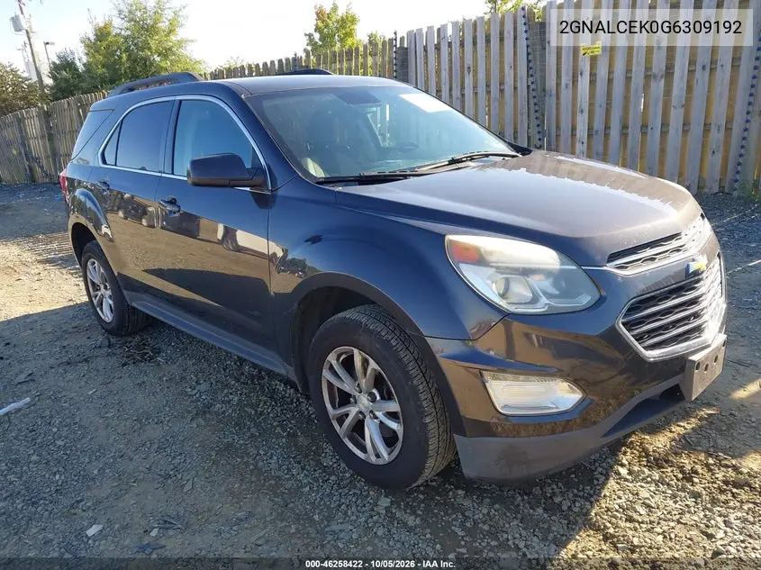 CHEVROLET EQUINOX 2016, VIN 2GNALCEK0G6309192