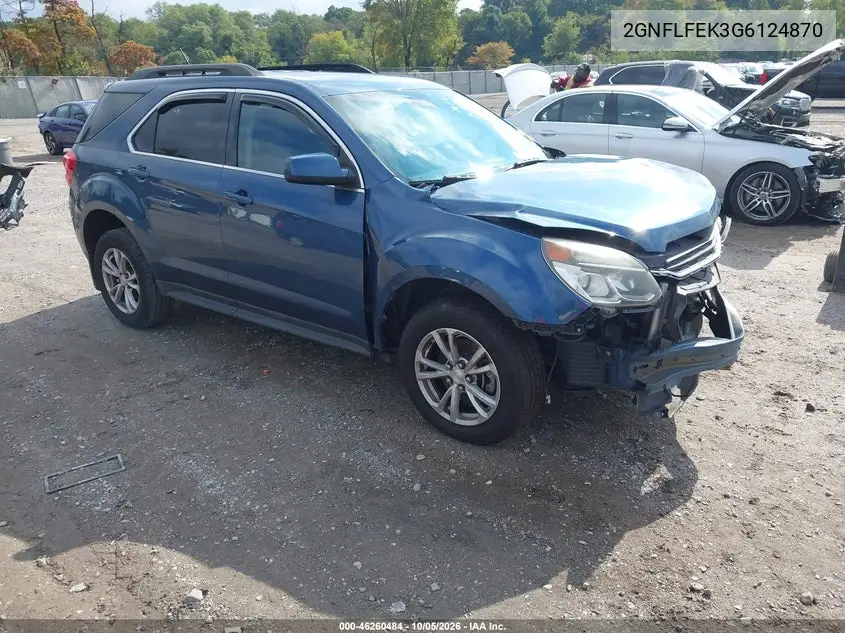 CHEVROLET EQUINOX 2016, VIN 2GNFLFEK3G6124870