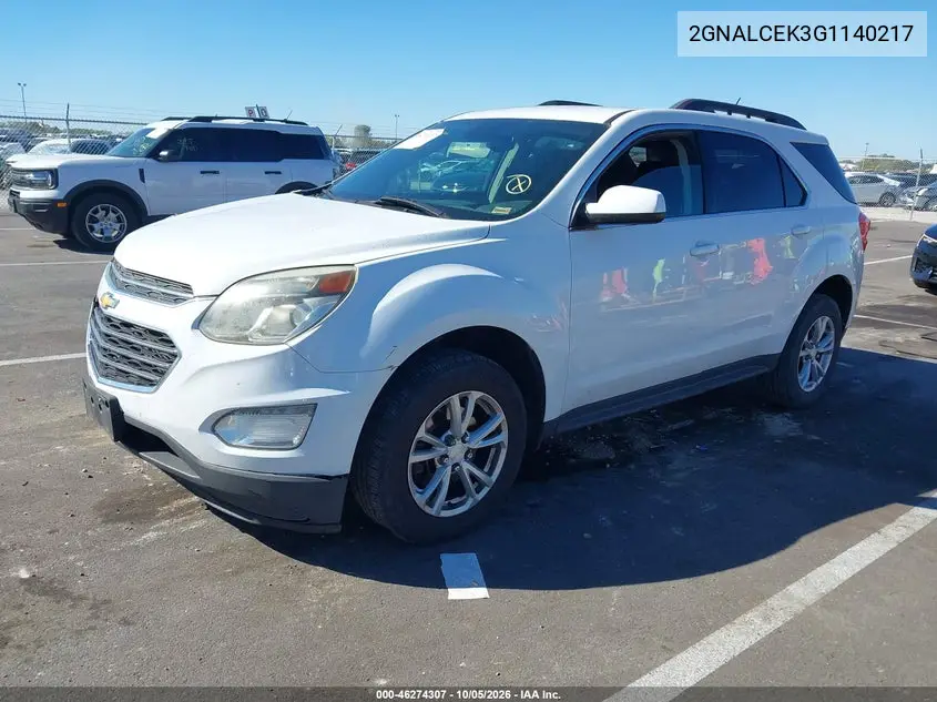 2016 CHEVROLET EQUINOX VIN 2GNALCEK3G1140217 — фото 2