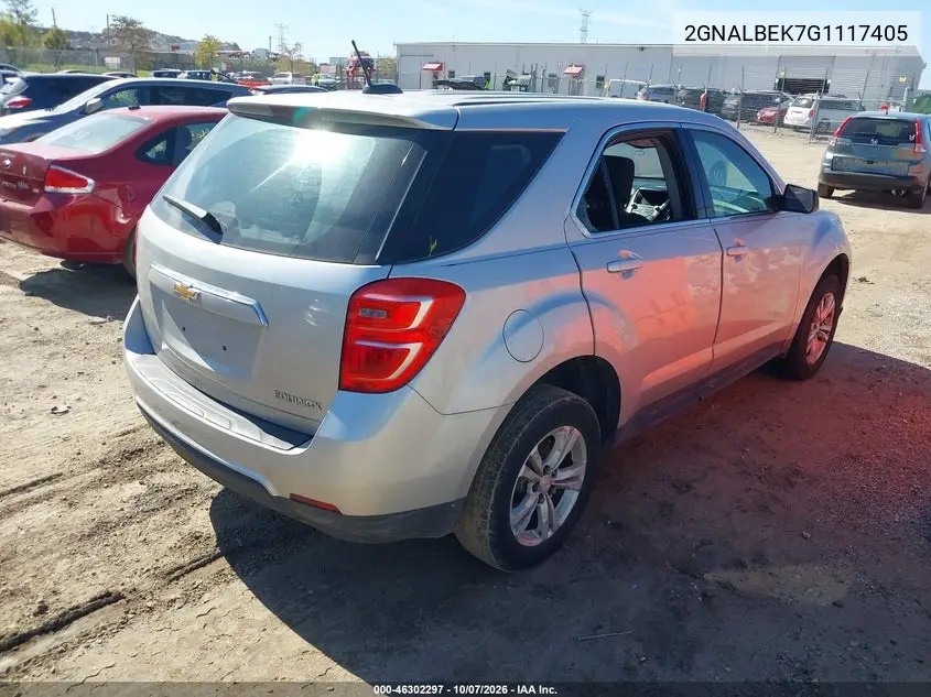 2016 CHEVROLET EQUINOX VIN 2GNALBEK7G1117405 — фото 4