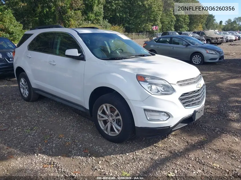 CHEVROLET EQUINOX 2016, VIN 2GNFLFEK0G6260356