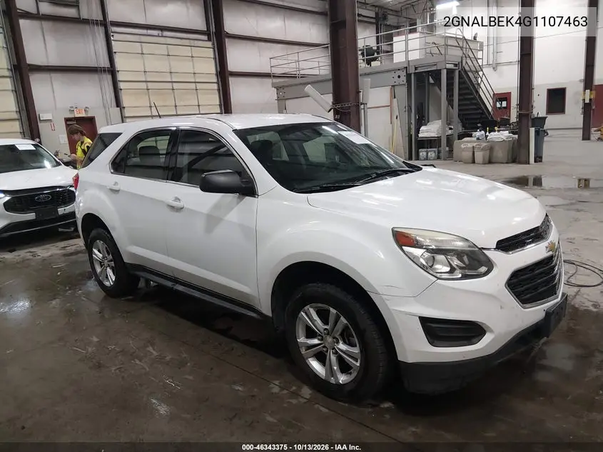 CHEVROLET EQUINOX 2016, VIN 2GNALBEK4G1107463
