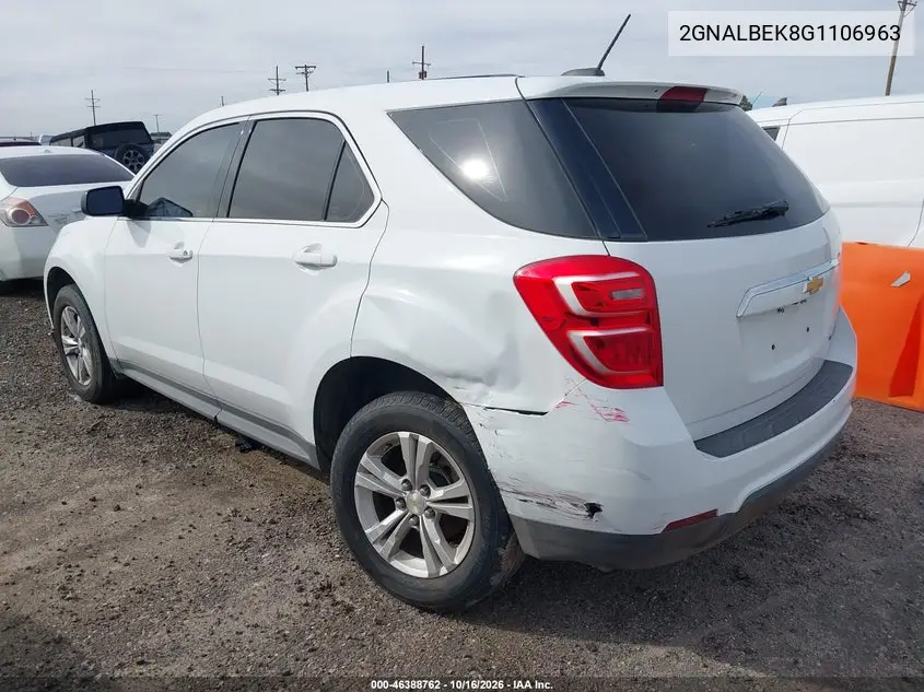 2016 CHEVROLET EQUINOX VIN 2GNALBEK8G1106963 — фото 3