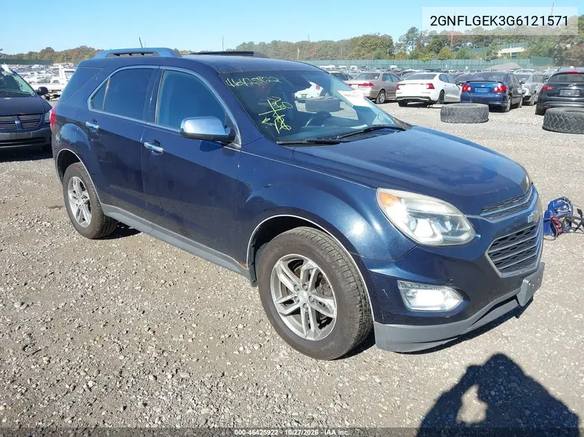CHEVROLET EQUINOX 2016, VIN 2GNFLGEK3G6121571