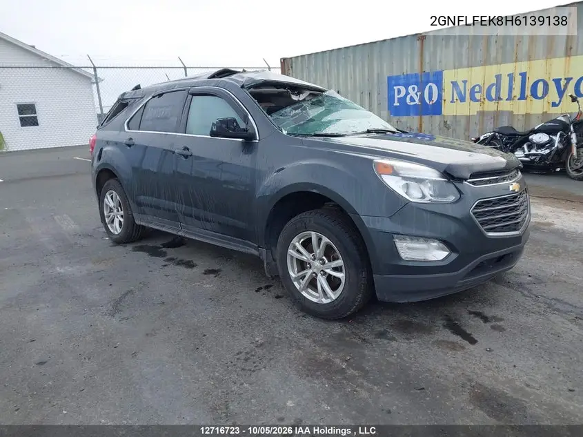 CHEVROLET EQUINOX 2017, VIN 2GNFLFEK8H6139138