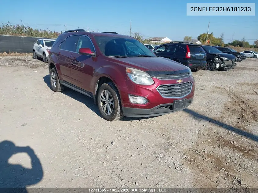 CHEVROLET EQUINOX 2017, VIN 2GNFLFE32H6181233