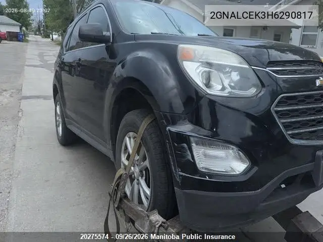 CHEVROLET EQUINOX 2017, VIN 2GNALCEK3H6290817