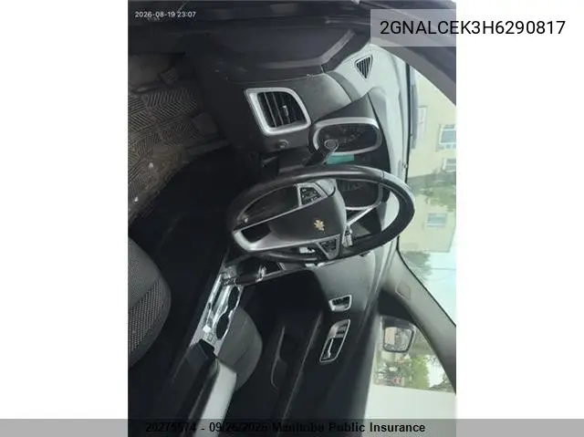 2017 CHEVROLET EQUINOX VIN 2GNALCEK3H6290817 — фото 5