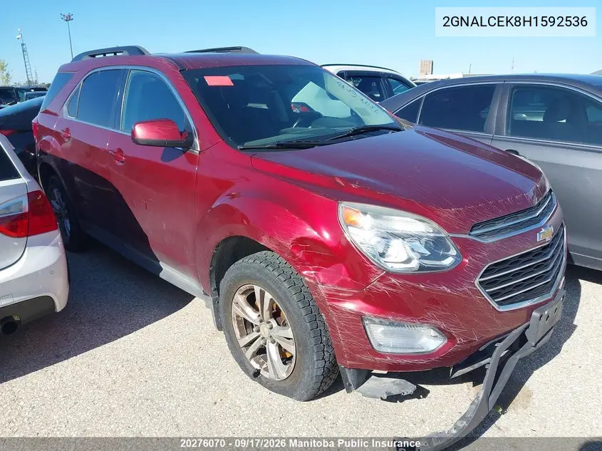 CHEVROLET EQUINOX 2017, VIN 2GNALCEK8H1592536