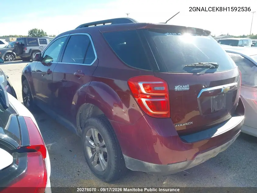 2017 CHEVROLET EQUINOX VIN 2GNALCEK8H1592536 — фото 3