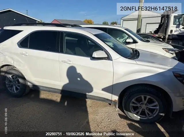 CHEVROLET EQUINOX 2017, VIN 2GNFLFE32H6147518