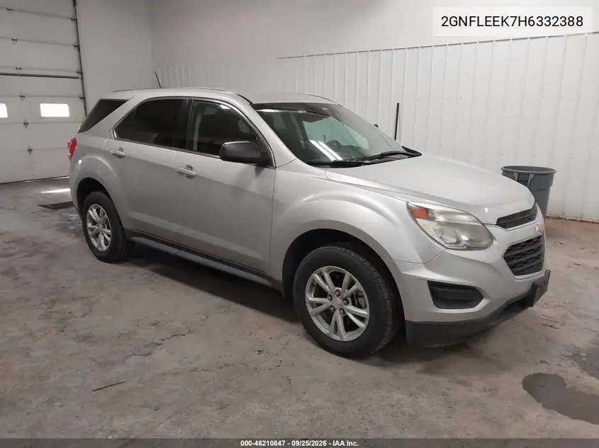 CHEVROLET EQUINOX 2017, VIN 2GNFLEEK7H6332388