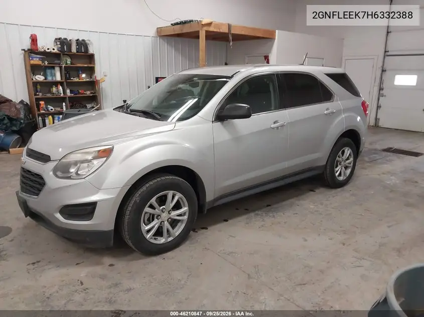 2017 CHEVROLET EQUINOX VIN 2GNFLEEK7H6332388 — фото 2