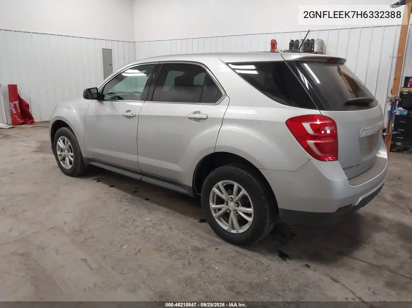 2017 CHEVROLET EQUINOX VIN 2GNFLEEK7H6332388 — фото 3