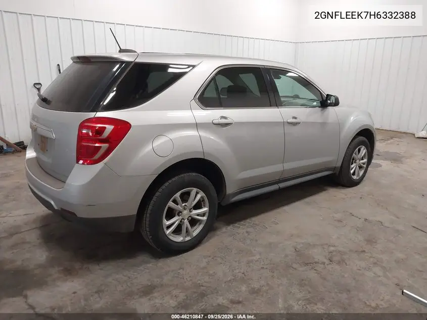 2017 CHEVROLET EQUINOX VIN 2GNFLEEK7H6332388 — фото 4
