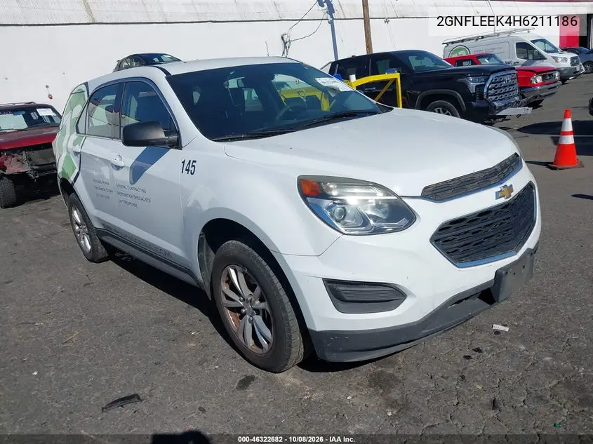 CHEVROLET EQUINOX 2017, VIN 2GNFLEEK4H6211186