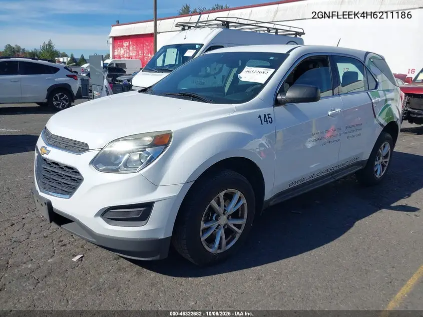 2017 CHEVROLET EQUINOX VIN 2GNFLEEK4H6211186 — фото 2