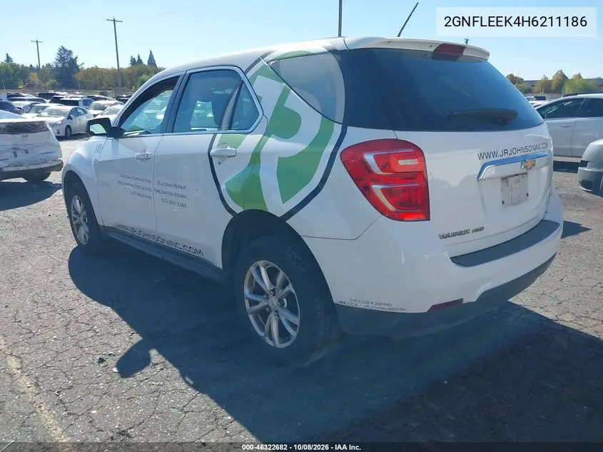 2017 CHEVROLET EQUINOX VIN 2GNFLEEK4H6211186 — фото 3