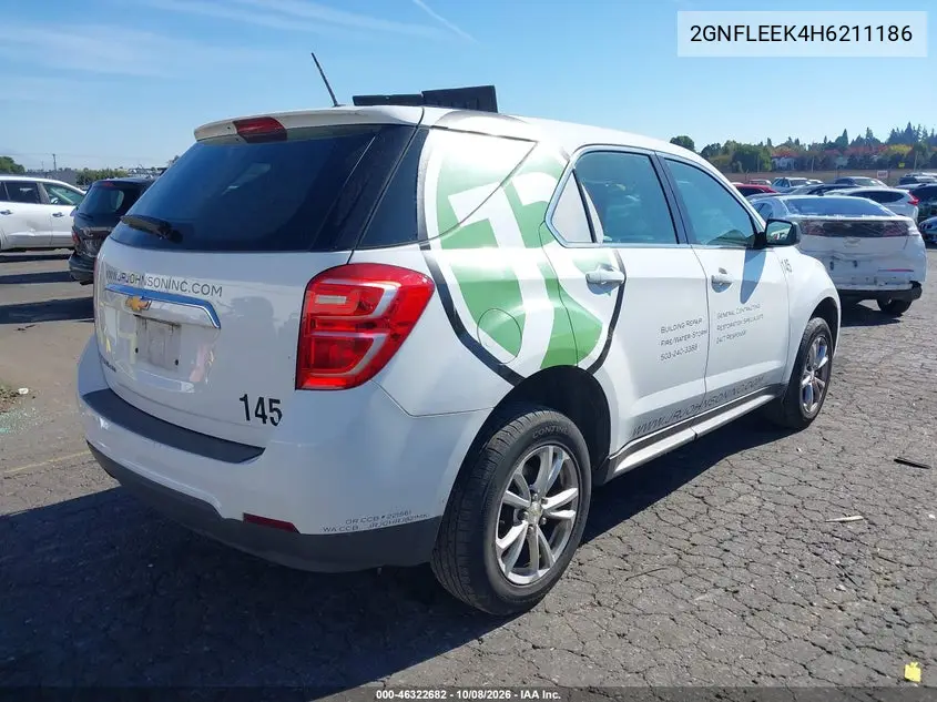 2017 CHEVROLET EQUINOX VIN 2GNFLEEK4H6211186 — фото 4