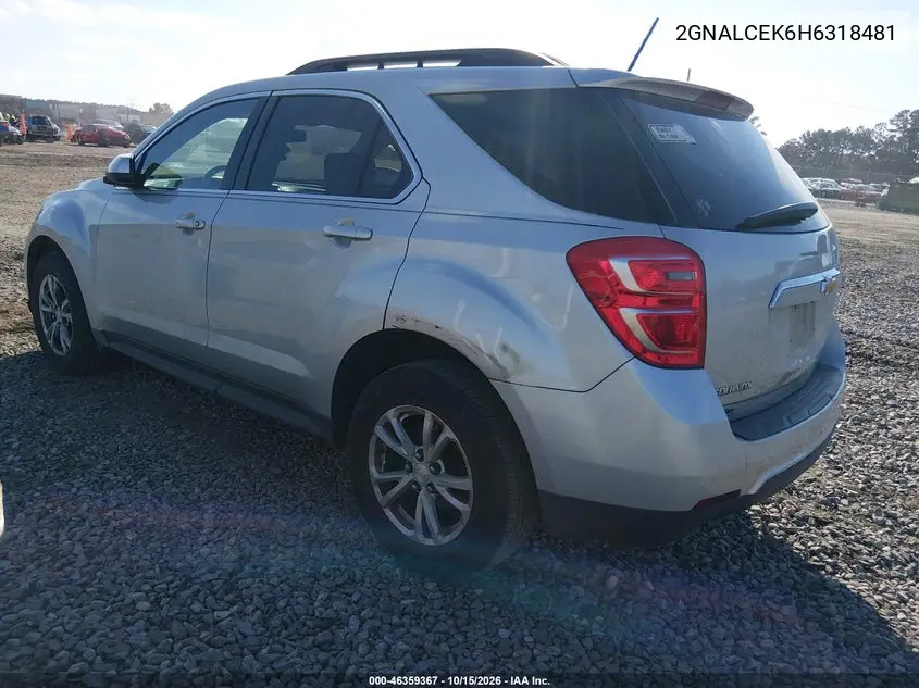 2017 CHEVROLET EQUINOX VIN 2GNALCEK6H6318481 — фото 3