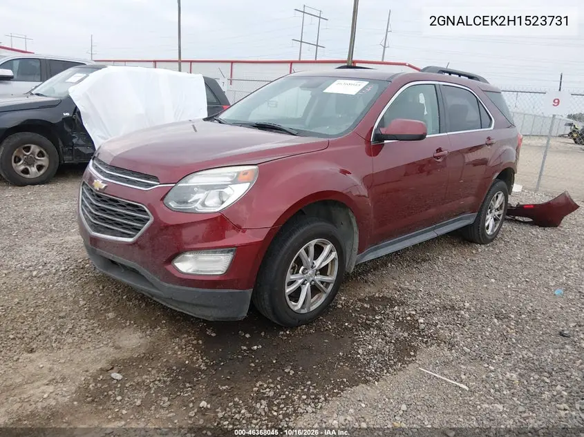 2017 CHEVROLET EQUINOX VIN 2GNALCEK2H1523731 — фото 2
