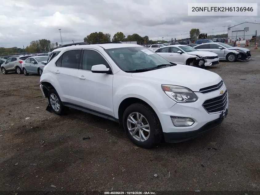 CHEVROLET EQUINOX 2017, VIN 2GNFLFEK2H6136946