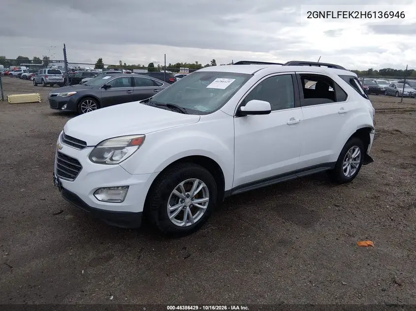 2017 CHEVROLET EQUINOX VIN 2GNFLFEK2H6136946 — фото 2