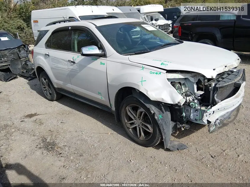 CHEVROLET EQUINOX 2017, VIN 2GNALDEK0H1539318