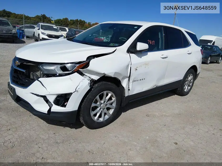 2018 CHEVROLET EQUINOX VIN 3GNAXSEV1JS648559 — фото 2