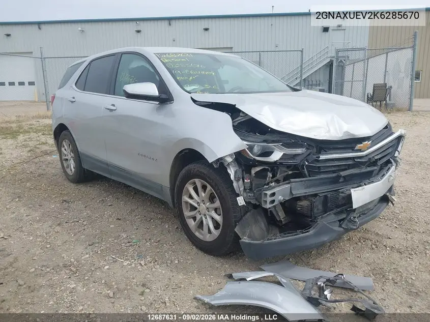 CHEVROLET EQUINOX 2019, VIN 2GNAXUEV2K6285670