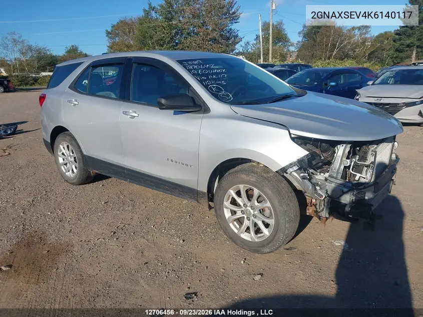 CHEVROLET EQUINOX 2019, VIN 2GNAXSEV4K6140117
