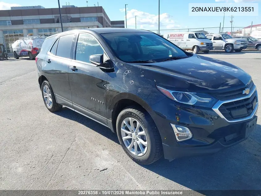 CHEVROLET EQUINOX 2019, VIN 2GNAXUEV8K6213551