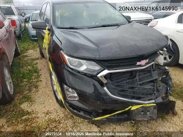 CHEVROLET EQUINOX 2019, VIN 2GNAXHEV1K6145990