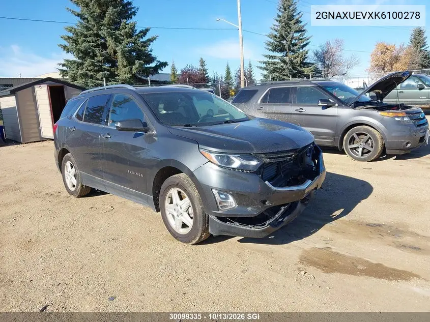 CHEVROLET EQUINOX 2019, VIN 2GNAXUEVXK6100278
