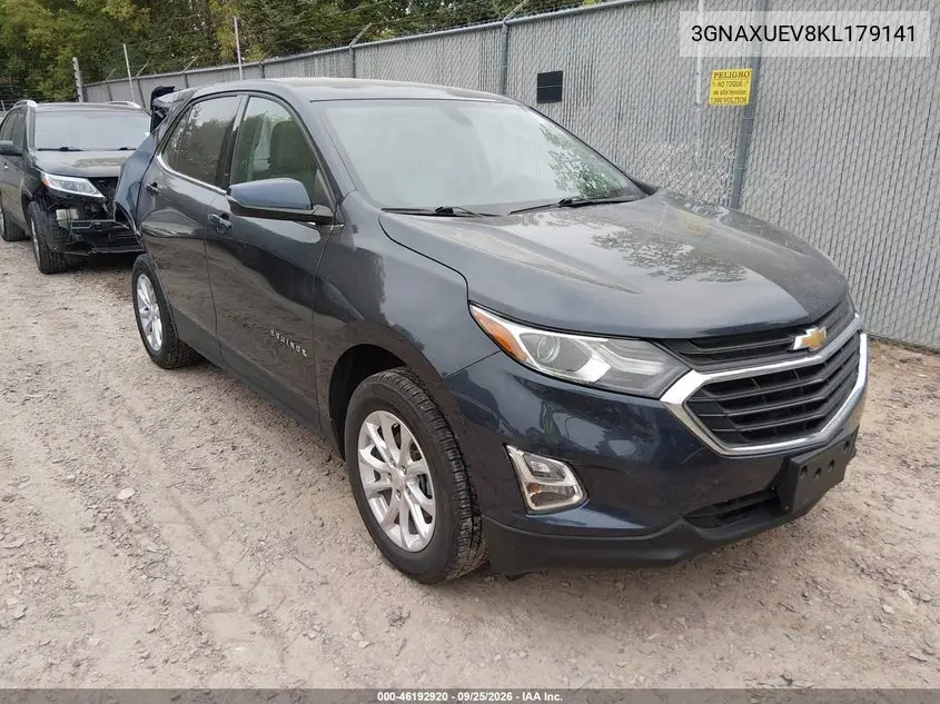 CHEVROLET EQUINOX 2019, VIN 3GNAXUEV8KL179141