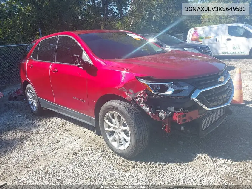 CHEVROLET EQUINOX 2019, VIN 3GNAXJEV3KS649580