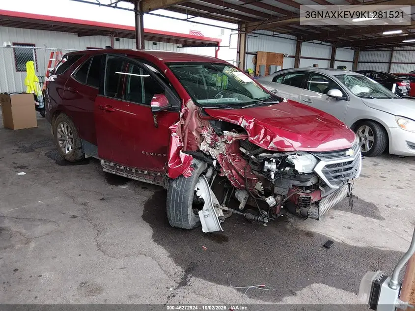 CHEVROLET EQUINOX 2019, VIN 3GNAXKEV9KL281521