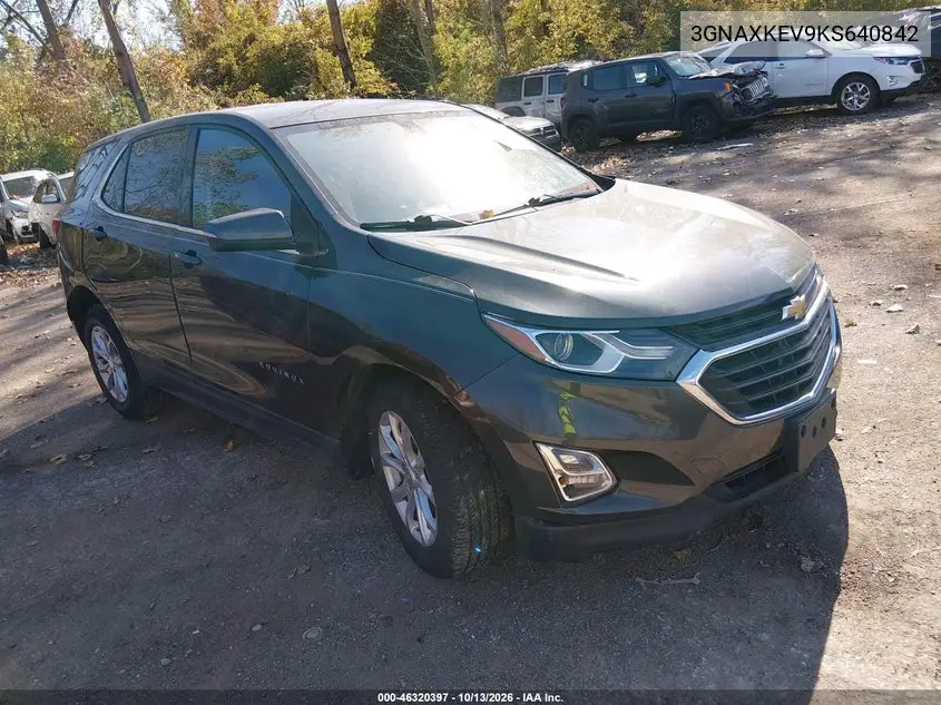 CHEVROLET EQUINOX 2019, VIN 3GNAXKEV9KS640842