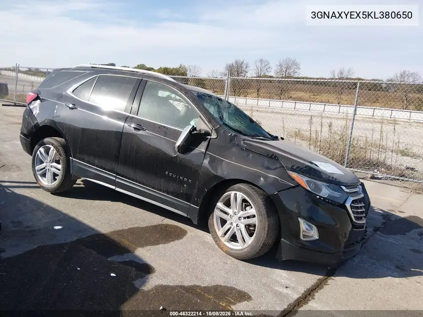 CHEVROLET EQUINOX 2019, VIN 3GNAXYEX5KL380650