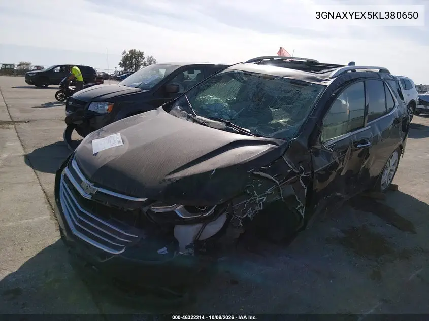2019 CHEVROLET EQUINOX VIN 3GNAXYEX5KL380650 — фото 2